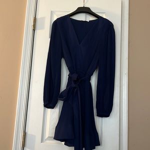 Milly Liv Pleated Dress - Navy- Size 12 - worn for engagement photos once